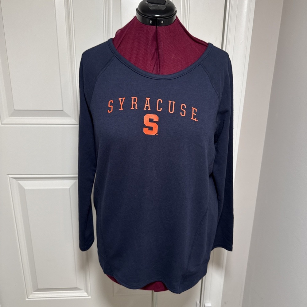 Gear For Sports Womens L Syracuse University‎ SU Orange Navy Sweatshirt Pullover